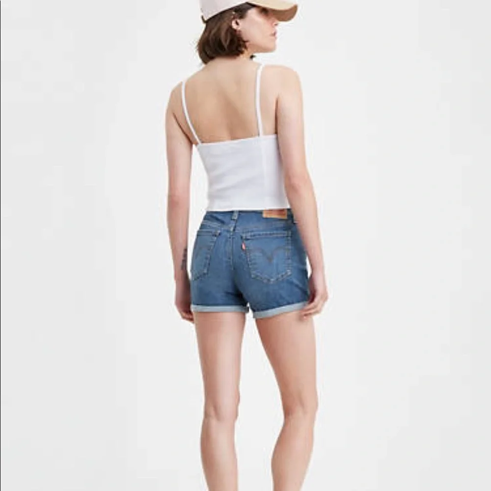 Levi’s Distressed Mid Length Denim Jean Short 27 NWT - Picture 3 of 9